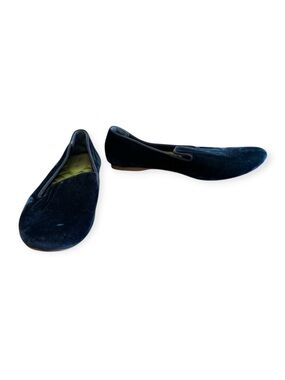 Birdies Velvet Loafers Blue Slip On Flats Comfort Chic Shoes 9.5